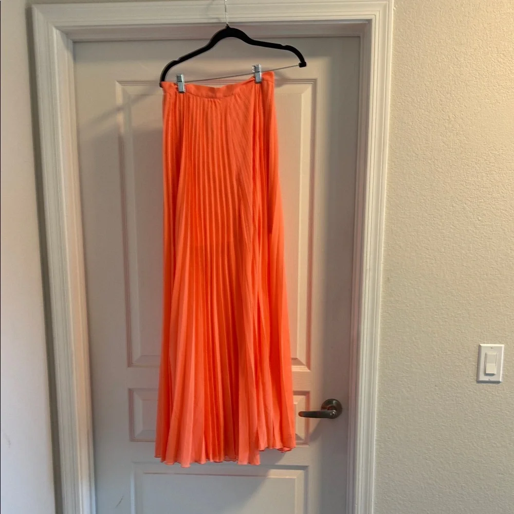Elegant Orange Pleated Skirt by Bebe - Picture 1 of 3